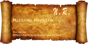 Nyitray Rozália névjegykártya